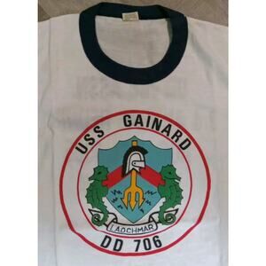 Vintage US Navy USS Gainard Laochmar Dd 706 85 Reunion T-shirt Made USA White L